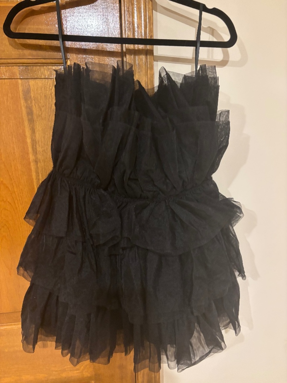 NWT BuddyLove Powder Puff Black Tulle Ruffle Mini Dress Small
